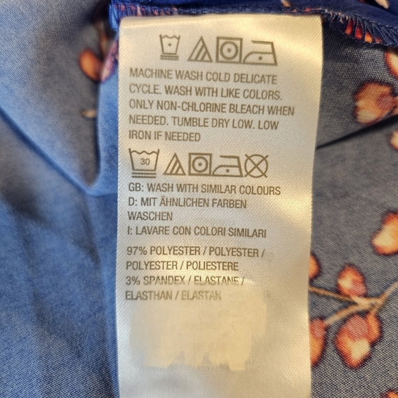 J Jason Wu Women's Woven Printed Lightweight Satin Floral Trench, Blue & Pink - Picture 11 of 14